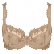 CARAMEL NUDE BALCONETTE WITH EMBROIDERY