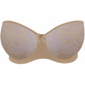 STRAPLESS BRA WITH NUDE EMBROIDERY OVER BLUSH BASE