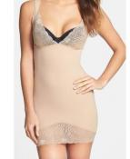 NUDE SHAPING DRESS WITH LACE PANELS