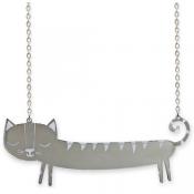 catnap large silver sausage cat necklace by Littlemoose